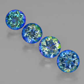 أحجار توباز ميستيك متعدد الألوان طبيعية، قصة دائرى، VVS-VS، وزنها  قيراط