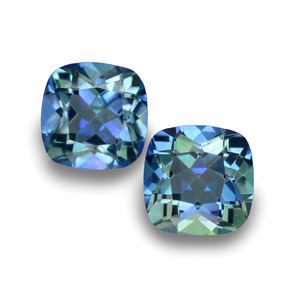 توباز ميستيك طبيعي بلون متعدد الألوان، وزن ‎‎ قيراط، شكل قطع وسادة، مقاس ‎5.1x5.1‎ مم