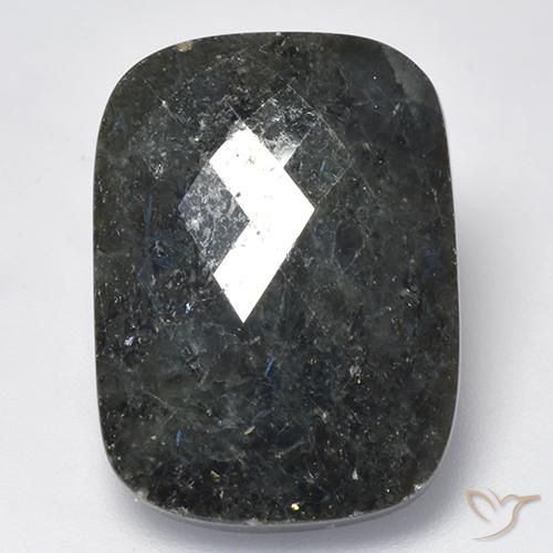 19.25ct طبيعي أسود مع بريق أزرق النوم ميت, وسادة, غير شفاف