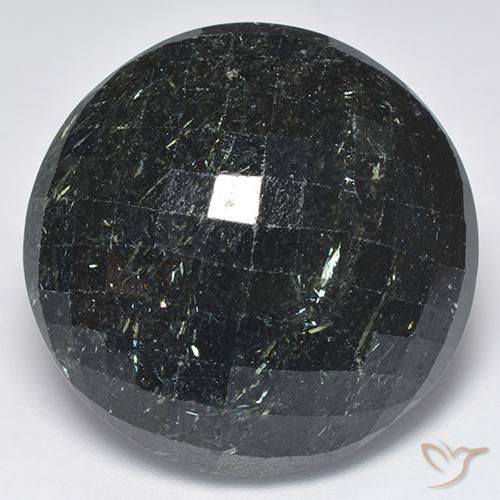 66.26ct طبيعي أسود مع بريق أزرق نوميت, دائري, غير شفاف