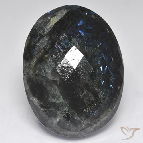 29.47ct طبيعي أسود مع بريق أزرق نوميت, بيضوي, غير شفاف