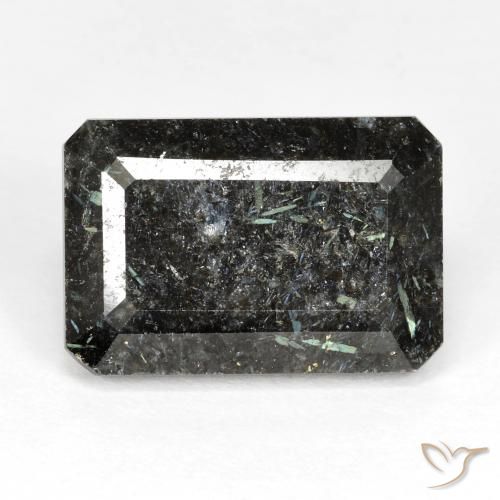16.29ct طبيعي أسود النوم ميت, قص الزمرد, غير شفاف