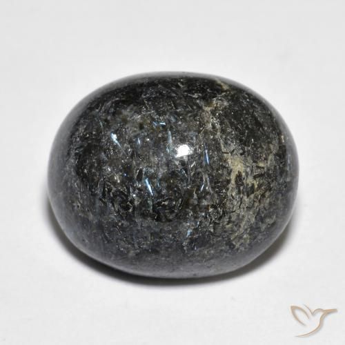 14.55ct طبيعي أسود مع بريق أزرق نوميت, بيضوي, غير شفاف