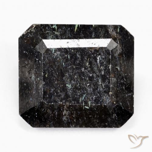 26.45ct طبيعي أسود مع بريق أزرق النوم ميت, قص الزمرد, غير شفاف