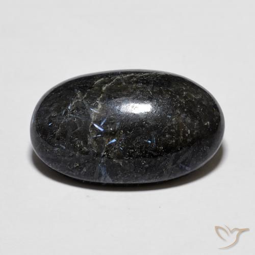 9.75ct طبيعي أسود مع بريق أزرق نوميت, بيضوي, غير شفاف