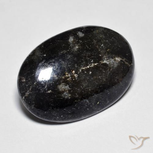 13.80ct طبيعي أسود مع بريق أزرق نوميت, بيضوي, غير شفاف