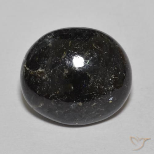 8.46ct طبيعي أسود مع بريق أزرق نوميت, بيضوي, غير شفاف