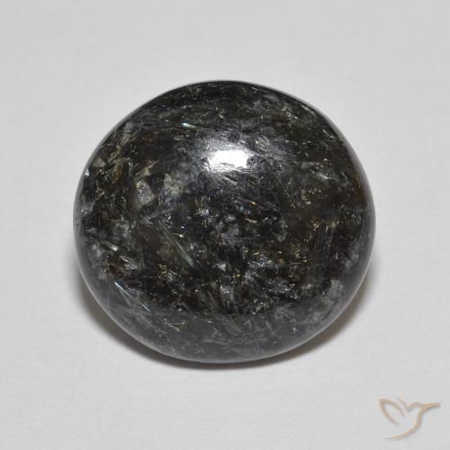 6.17ct طبيعي أسود مع بريق أزرق النوم ميت, بيضوي, غير شفاف