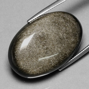 سبج أو أوبسيديان ذهب الشين طبيعي، قصة بيضاوى، 35.47 قيراط، غير شفاف