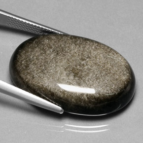 سبج أو أوبسيديان ذهب الشين طبيعي، قصة بيضاوى، 35.47 قيراط، غير شفاف