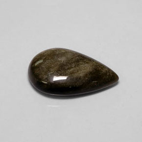 سبج أو أوبسيديان ذهب الشين طبيعي، شكل الكمثرى، 7.12 قيراط، غير شفاف