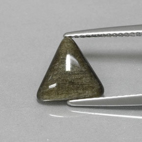 سبج أو أوبسيديان ذهب الشين طبيعي، مثلثى، 1.67 قيراط، غير شفاف
