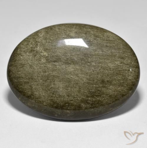 41.16ct طبيعي أسود مع لمعان ذهبي سبج أو أوبسيديان, بيضوي, غير شفاف