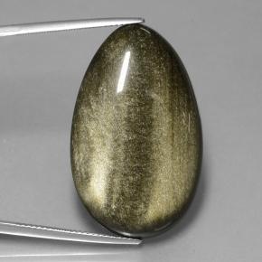 سبج أو أوبسيديان بادبارادسشا طبيعي، شكل الكمثرى، 33.67 قيراط، غير شفاف