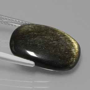 سبج أو أوبسيديان ذهب الشين طبيعي، قطع وسادة، 7.56 قيراط، غير شفاف