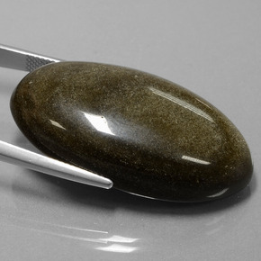 سبج أو أوبسيديان ذهب الشين طبيعي، قصة بيضاوى، 52.66 قيراط، غير شفاف