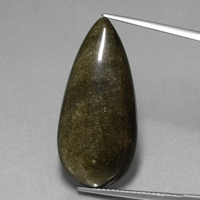 سبج أو أوبسيديان ذهب الشين طبيعي، شكل الكمثرى، 17.37 قيراط، غير شفاف