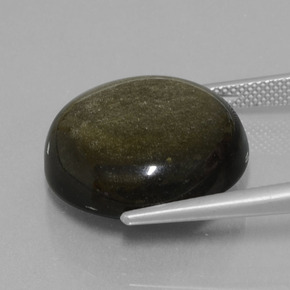 سبج أو أوبسيديان لمعان ذهبى أسود طبيعي، قصة دائرى، 19.72 قيراط، غير شفاف