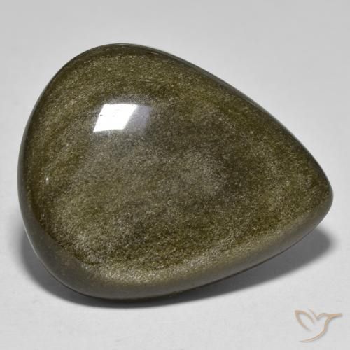 25.90ct طبيعي متعدد الألوان سبج أو أوبسيديان, شكل الكمثرى, غير شفاف