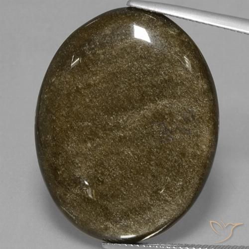 30.70ct طبيعي أسود مع لمعان ذهبي سبج أو أوبسيديان, بيضوي, غير شفاف