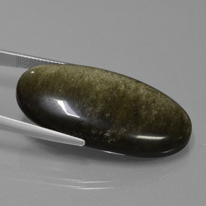 سبج أو أوبسيديان بنى أسود طبيعي، قصة بيضاوى، 39.81 قيراط، غير شفاف