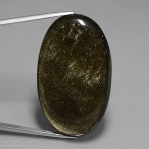 سبج أو أوبسيديان ذهب الشين طبيعي، قصة بيضاوى، 49.66 قيراط، غير شفاف