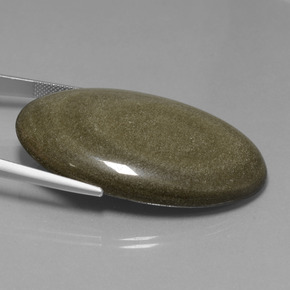 سبج أو أوبسيديان لمعان ذهبى أسود طبيعي، قصة بيضاوى، 71.91 قيراط، غير شفاف