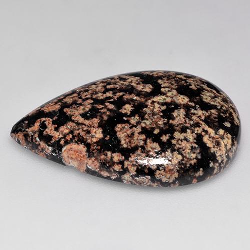 سبج أو أوبسيديان متعدد الألوان طبيعي، شكل الكمثرى، 18.21 قيراط، غير شفاف