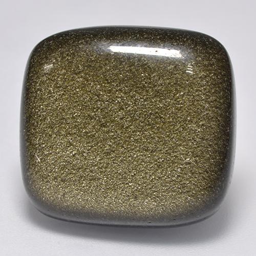 سبج أو أوبسيديان أسود مع لمعان ذهبي طبيعي، قطع وسادة، 22.65 قيراط، غير شفاف