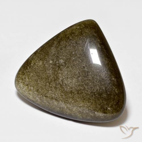 15.68ct طبيعي أسود مع لمعان ذهبي سبج أو أوبسيديان, مثلثى, غير شفاف