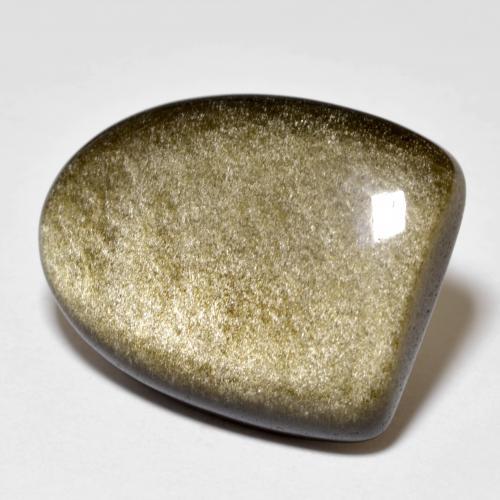 سبج أو أوبسيديان أسود مع برونزى طبيعي، شكل خيالي، 16.36 قيراط، غير شفاف