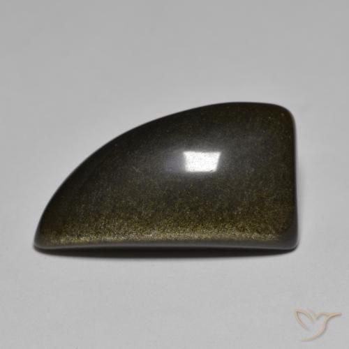 15.13ct طبيعي أسود مع لمعان ذهبي سبج أو أوبسيديان, فانسى, غير شفاف