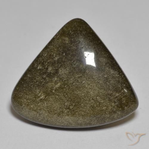 15.82ct طبيعي بنى مسود فاتح سبج أو أوبسيديان, مثلثى, غير شفاف