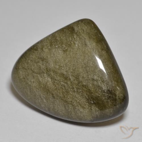 17.87ct طبيعي أسود مع لمعان ذهبي سبج أو أوبسيديان, مثلثى, غير شفاف