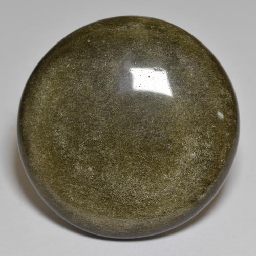 سبج أو أوبسيديان أسود مع لمعان ذهبي طبيعي، قصة دائرى، 40.64 قيراط، غير شفاف