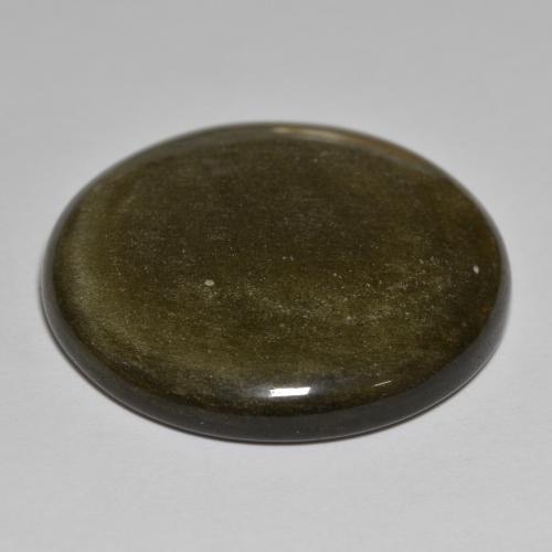 سبج أو أوبسيديان أسود مع لمعان ذهبي طبيعي، قصة دائرى، 40.64 قيراط، غير شفاف