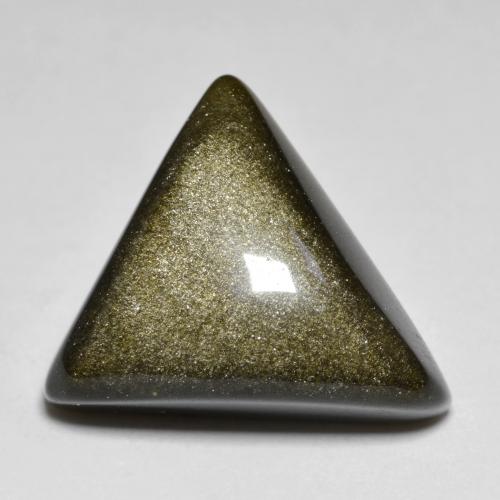 سبج أو أوبسيديان أسود مع برونزى طبيعي، مثلثى، 10.77 قيراط، غير شفاف