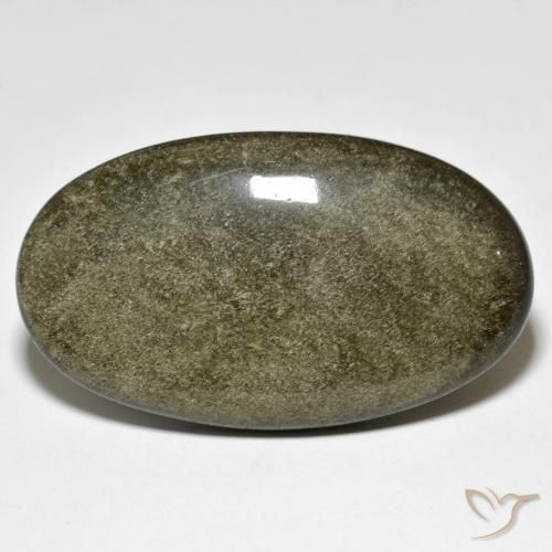 31.40ct طبيعي أسود مع لمعان ذهبي سبج أو أوبسيديان, بيضوي, غير شفاف