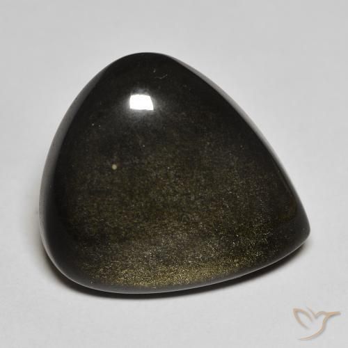 20.17ct طبيعي أسود مع لمعان ذهبي سبج أو أوبسيديان, شكل الكمثرى, غير شفاف