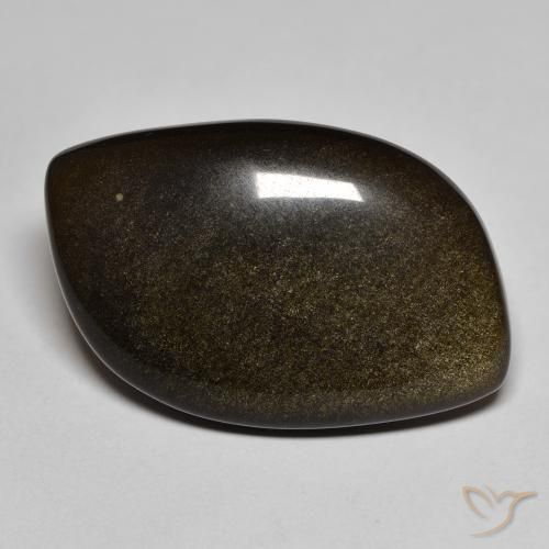 17.74ct طبيعي أسود مع لمعان ذهبي سبج أو أوبسيديان, فانسى, غير شفاف