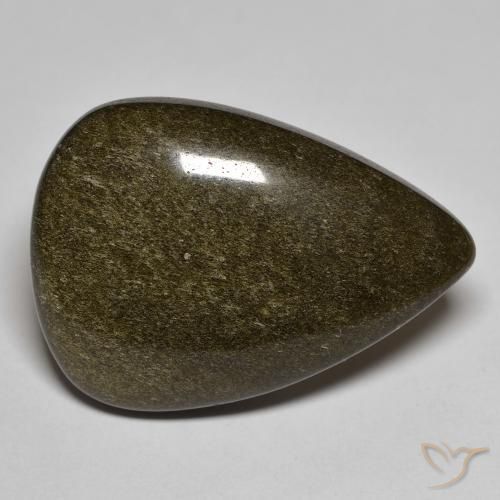 20.02ct طبيعي أسود مع لمعان ذهبي سبج أو أوبسيديان, شكل الكمثرى, غير شفاف