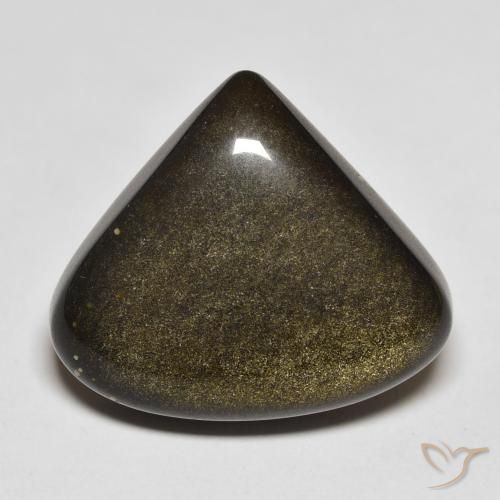 18.52ct طبيعي أسود مع لمعان ذهبي سبج أو أوبسيديان, شكل الكمثرى, غير شفاف