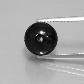 عقيق يماني أسود طبيعي، جسم كروى / الكرة، 6.88 قيراط، غير شفاف