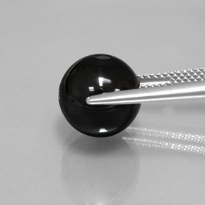 عقيق يماني أسود طبيعي، جسم كروى / الكرة، 7.43 قيراط، غير شفاف