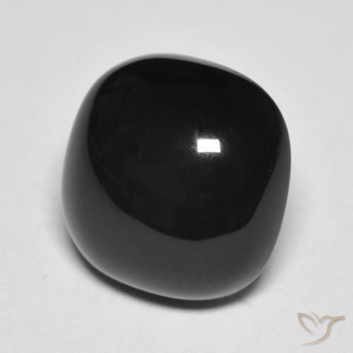 4.81ct طبيعي أسود عقيق يماني, وسادة, غير شفاف