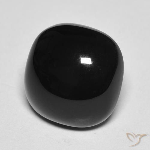 4.78ct طبيعي أسود عقيق يماني, وسادة, غير شفاف