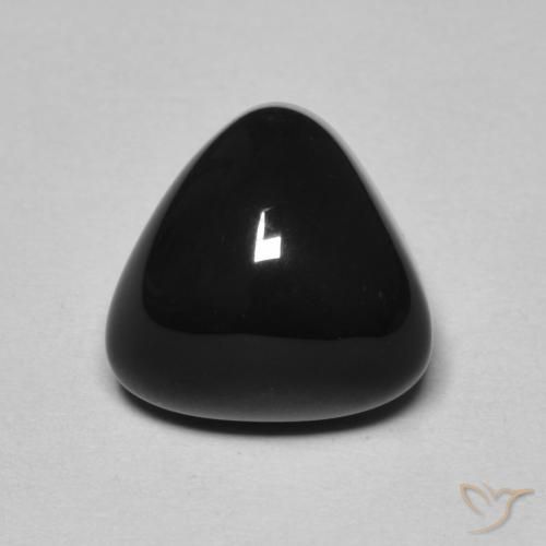 3.30ct طبيعي أسود عقيق يماني, مثلثى, غير شفاف