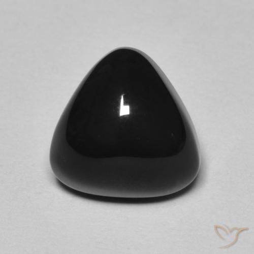 3.16ct طبيعي أسود عقيق يماني, مثلثى, غير شفاف