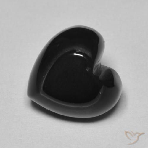 4.24ct طبيعي أسود عقيق يماني, قلب, غير شفاف