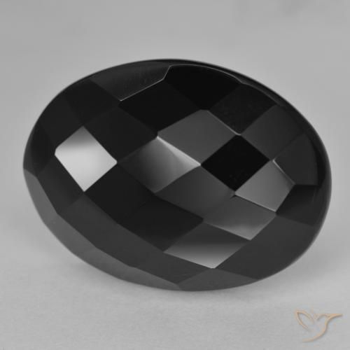 20.56ct طبيعي أسود عقيق يماني, بيضوي, غير شفاف